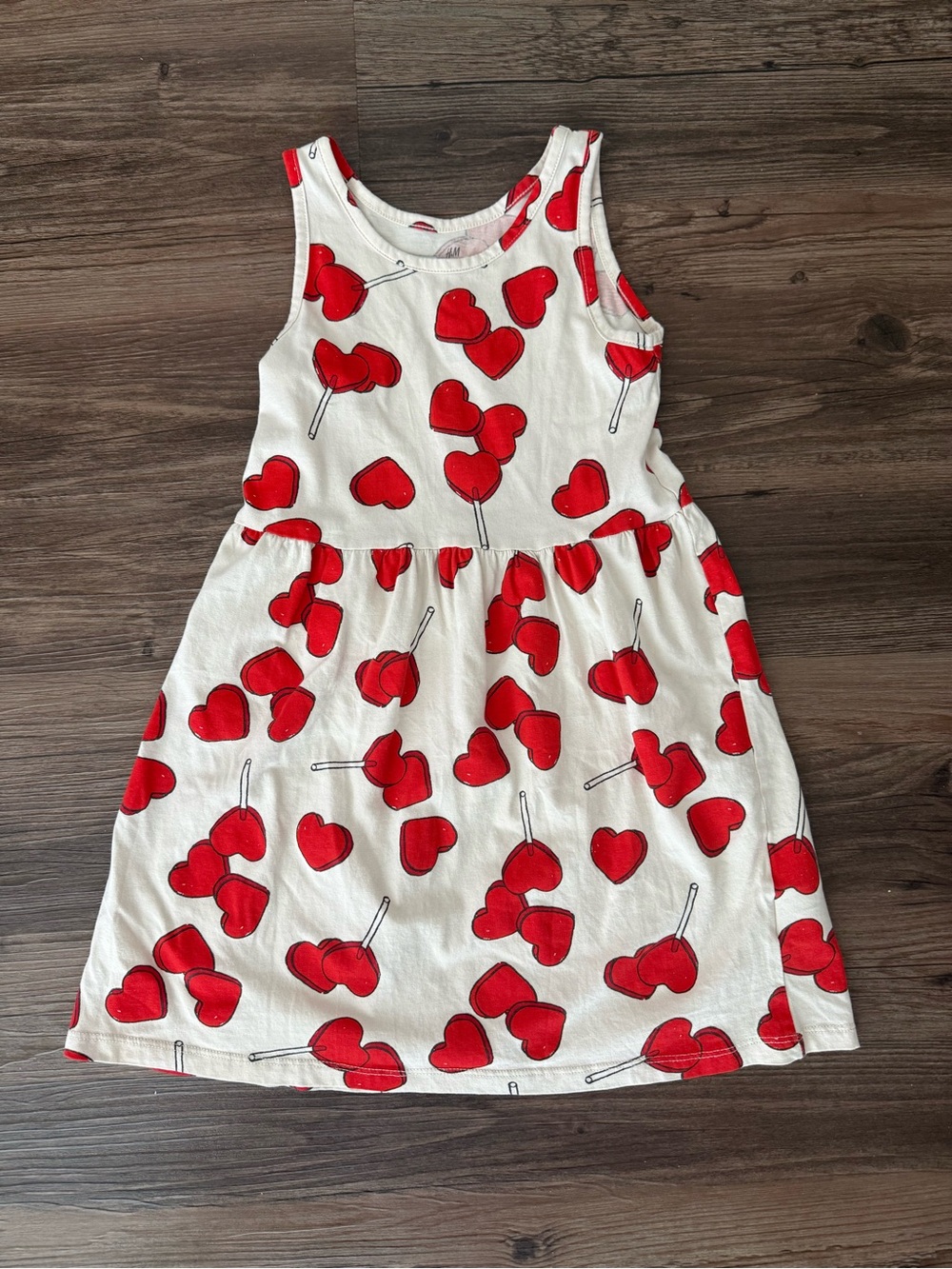Girls’ H&M Dress with Red Heart Lollipop Print